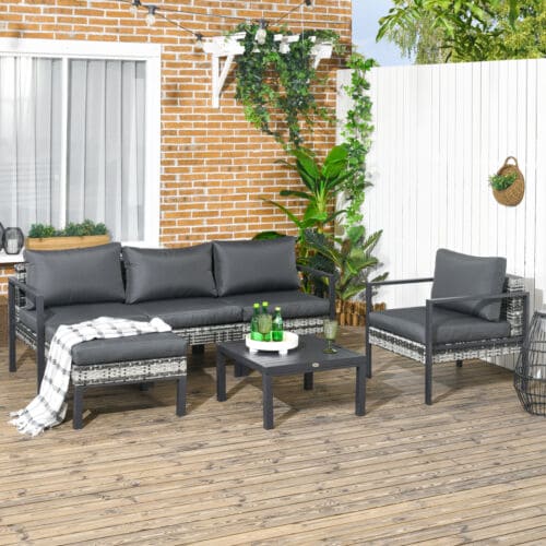 Image of an Outsunny Modern Patio Furniture Set, Charcoal