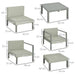 Image of an Outsunny Modern Patio Furniture Set, Light Grey