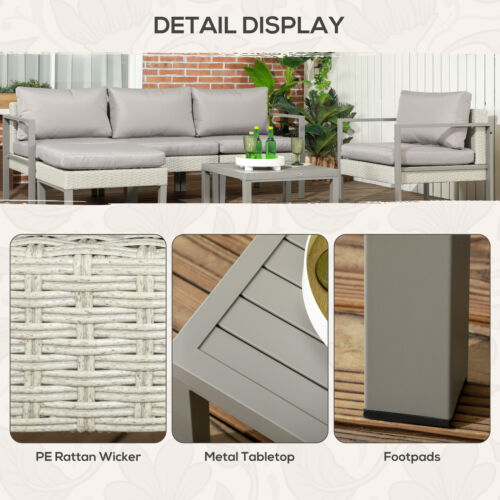 Image of an Outsunny Modern Patio Furniture Set, Light Grey