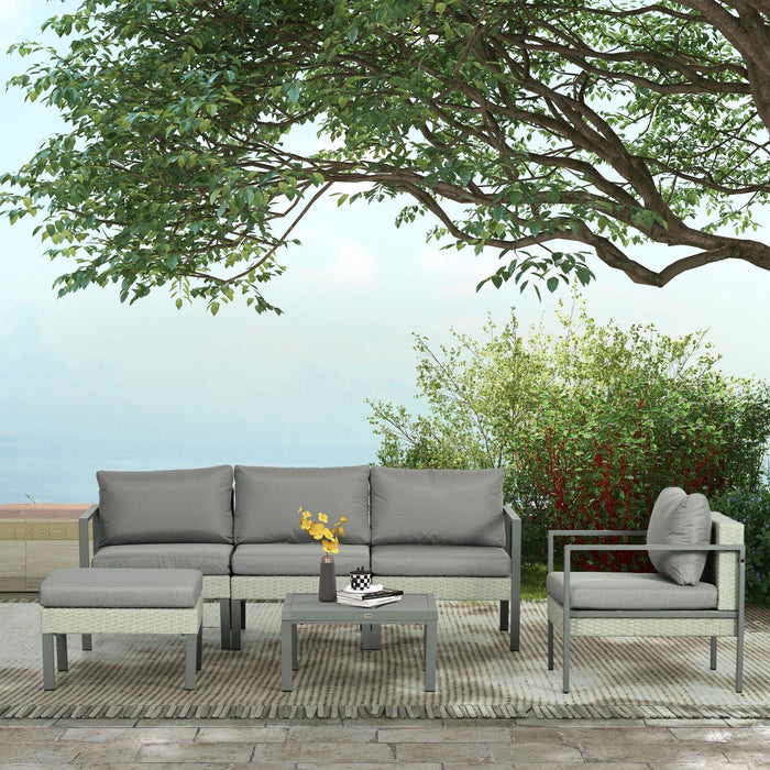 Image of an Outsunny Modern Patio Furniture Set, Light Grey