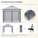 Image of an Outsunny Modern Pop Up Garden Gazebo With Mesh Side, Grey
