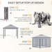 Image of an Outsunny Modern Pop Up Garden Gazebo With Mesh Side, Grey