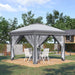 Image of an Outsunny Modern Pop Up Garden Gazebo With Mesh Side, Grey