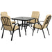 Image of an Outsunny 4 Seat Patio Dining Set, Beige