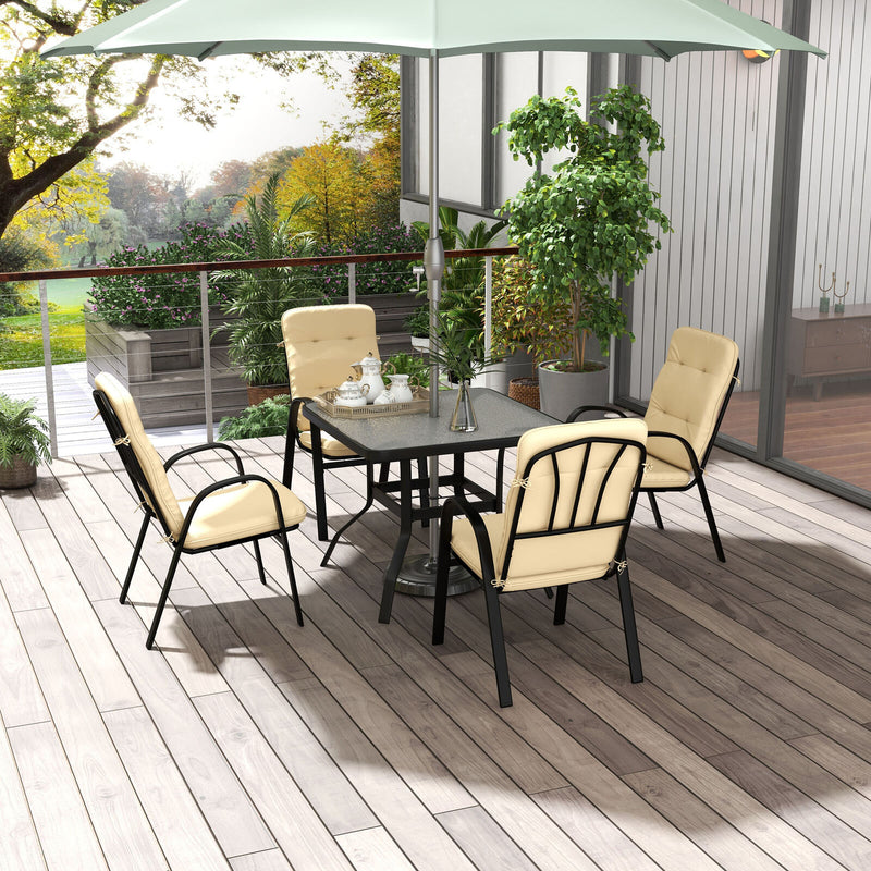 Image of an Outsunny 4 Seat Patio Dining Set, Beige