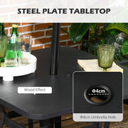 Image of an Outsunny 4 Seat Patio Dining Set, Black