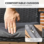 Image of an Outsunny 4 Seat Patio Dining Set, Black