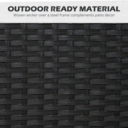 Image of an Outsunny 4 Seat Patio Dining Set, Black