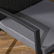 Image of an Outsunny 4 Seat Patio Dining Set, Black