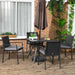 Image of an Outsunny 4 Seat Patio Dining Set, Black