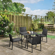 Image of an Outsunny 4 Seat Patio Dining Set, Black