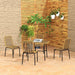 Image of an Outsunny 4 Set Rectangular Garden Dining Set, Natural Wood Finish