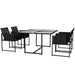 Image of an Outsunny 4 Seat Space Saving Patio Dining Set, Black