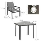 Image of an Outsunny 4 Chair and Square Table Patio Set, Grey