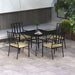 Image of an Outsunny 4 Seater Patio Dining Set, Black