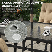 Image of an Outsunny 6 Seat Patio Dining Set, Beige