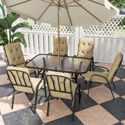 Image of an Outsunny 6 Seat Patio Dining Set, Beige