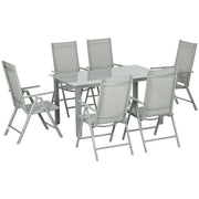 Image of Outsunny 6 Seat Patio Dining Set, Rectangular Table, 