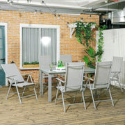Image of Outsunny 6 Seat Patio Dining Set, Rectangular Table, 
