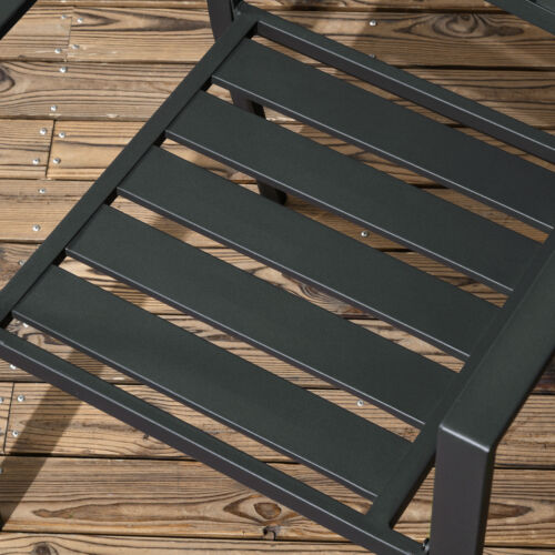 Image of a 6 Seater Metal Garden Dining Set, Black 