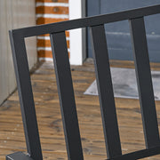 Image of a 6 Seater Metal Garden Dining Set, Black 