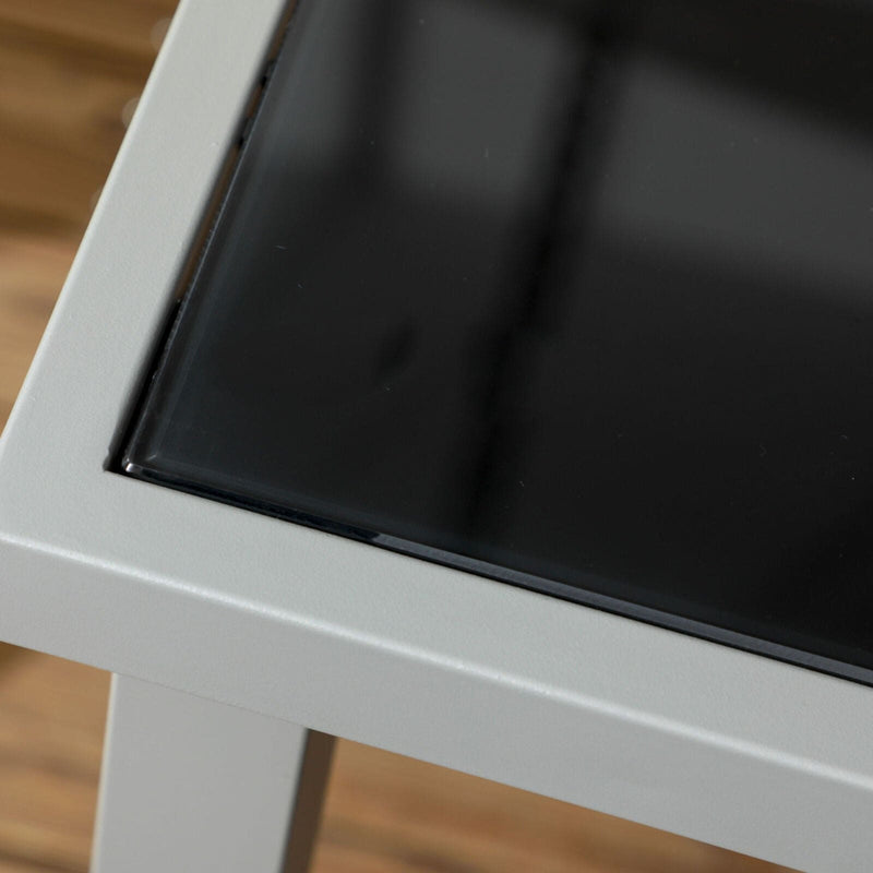 Image of an Outsunny 6 Seater Patio Dining Set, Mesh Seats Black