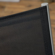 Image of an Outsunny 6 Seater Patio Dining Set, Mesh Seats Black