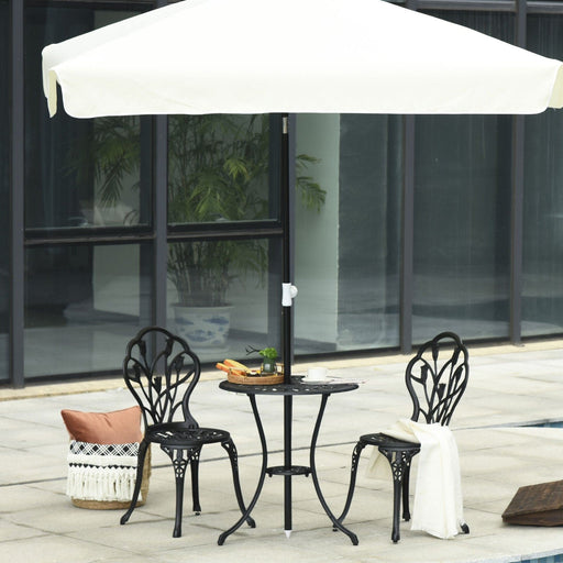 Image of an Outsunny Aluminium Three Piece Patio Bistro Set, Black