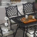 Image of an Outsunny Cast Aluminium Vintage Style 6 Seat Patio Dining Set, Black