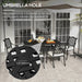 Image of an Outsunny Cast Aluminium Vintage Style 6 Seat Patio Dining Set, Black