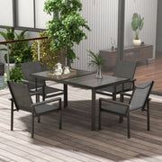 Image of an Outsunny Contemporary 6 Seat Patio Dining Set, Grey