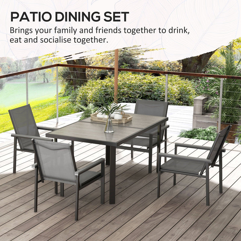 Image of an Outsunny Contemporary 6 Seat Patio Dining Set, Grey