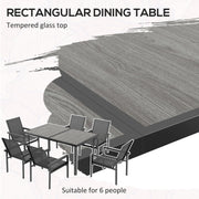 Image of an Outsunny Contemporary 6 Seat Patio Dining Set, Grey