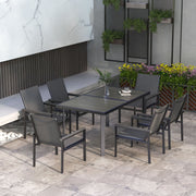 Image of an Outsunny Contemporary 6 Seat Patio Dining Set, Grey
