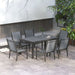 Image of an Outsunny Modern 6 Seater Patio Dining Set, Light Grey