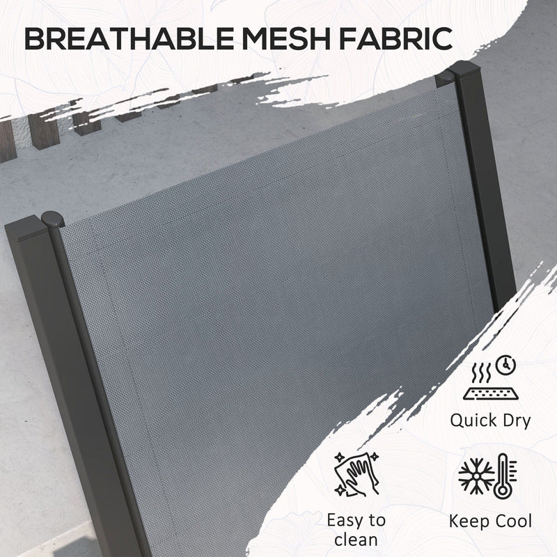 Image of an Outsunny Modern 6 Seater Patio Dining Set, Light Grey