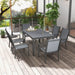 Image of an Outsunny Modern 6 Seater Patio Dining Set, Light Grey