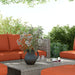 Image of an Outsunny Grey Rattan Garden Sofa Set With Orange Cushions