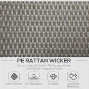 Image of an Outsunny Rattan Reclining Chairs Garden Furniture Set, Dark Grey