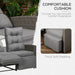 Image of an Outsunny Rattan Reclining Chairs Garden Furniture Set, Dark Grey