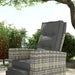 Image of an Outsunny Rattan Reclining Chairs Garden Furniture Set, Light Grey