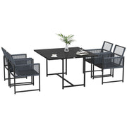 Image of an Outsunny Space Saving 4 Seat Patio Dining Set, Grey