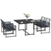 Image of an Outsunny Space Saving 4 Seat Patio Dining Set, Grey