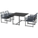 Image of an Outsunny Space Saving 4 Seat Patio Dining Set, Grey