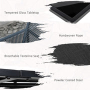 Image of an Outsunny Space Saving 4 Seat Patio Dining Set, Grey