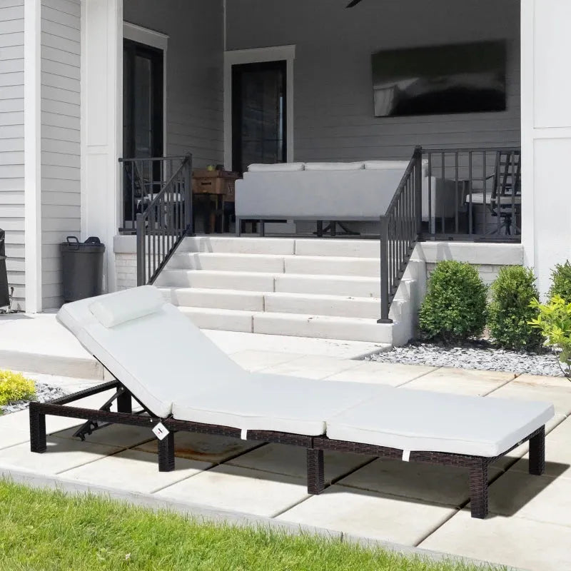 Rattan Sun Lounger With Cushions