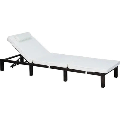 Rattan Sun Lounger With Cushions Outsunny