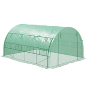 Image of a green 4 meter by 3 meter poly tunnel greenhouse
