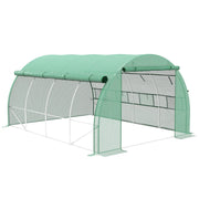 Image of a green 4 meter by 3 meter poly tunnel greenhouse