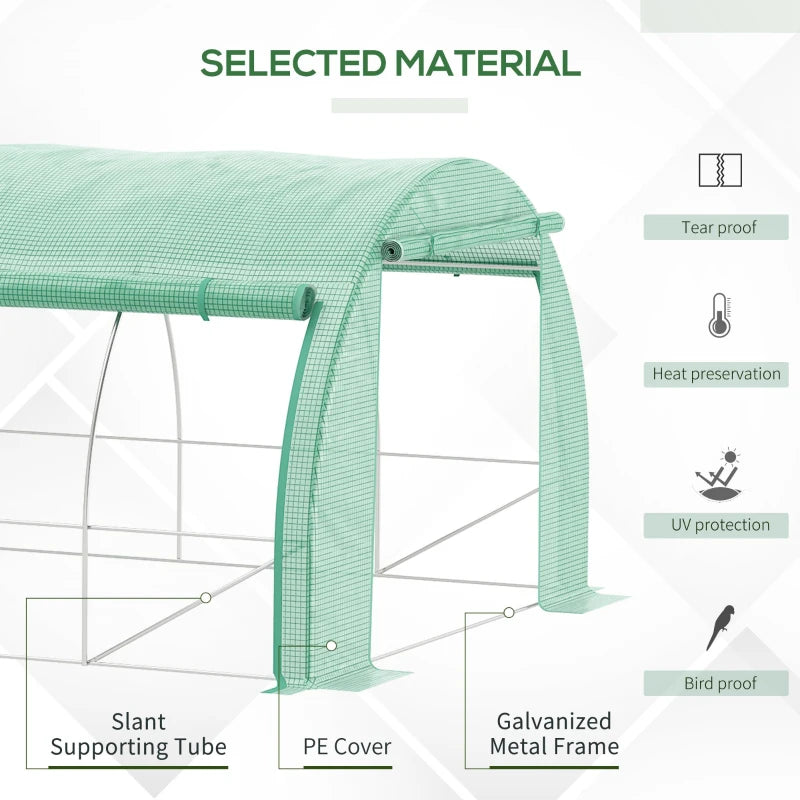 Image of a green 4 meter by 3 meter poly tunnel greenhouse
